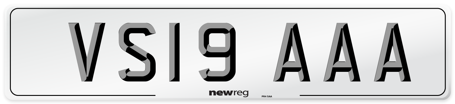 VS19 AAA Number Plate from New Reg